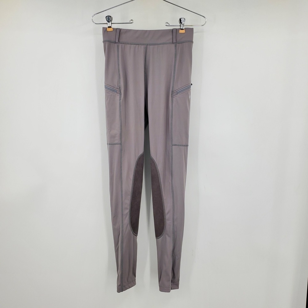 Willit Womens Equestrian Riding Pants Gray Knee Patch Zipper Pocket XS Schooling